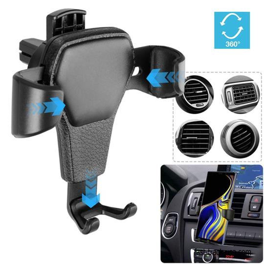 Car Phone Mount Gravity Holder for Air Vent. Compatible with 4 to 6.4 inch width mobile phone