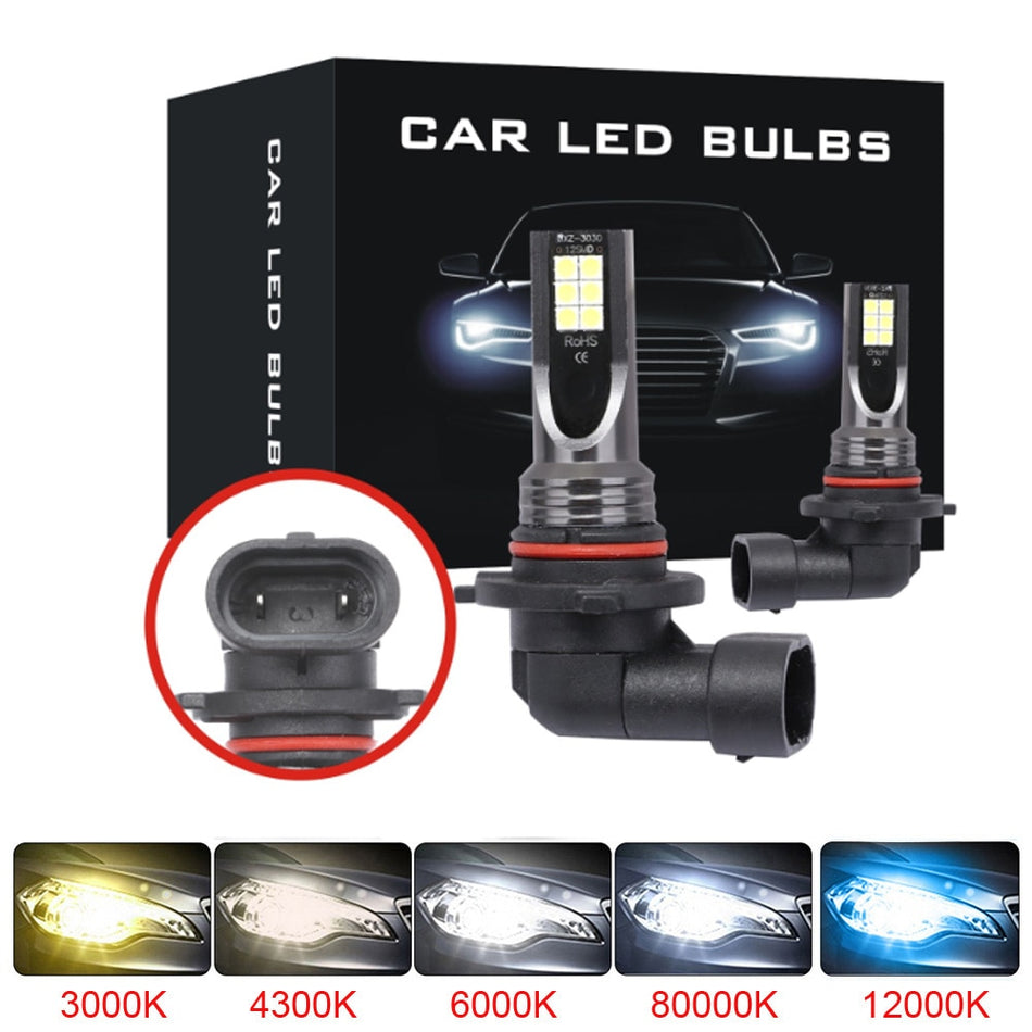 2Pcs 9005 HB3 LED Bulbs Super Bright H4 H7 H1 H11 H8 H9 9006 HB4 Auto Car Fog Signal Turn Light Driving Lamp White Amber Blue
