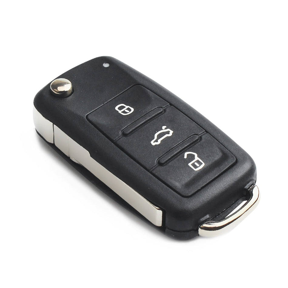 KEYYOU NEW 3 Button Flip Fob Remote Folding Key Shell for VW VOLKSWAGEN Tiguan Golf Sagitar Polo MK6 Uncut Blade Fob
