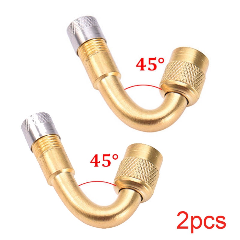 2Pcs Motorcycle 45 90 135 Degree Angle Bent Valve Adaptor Tyre Tube Valve Extension Adapter for Truck Car Moto Bike