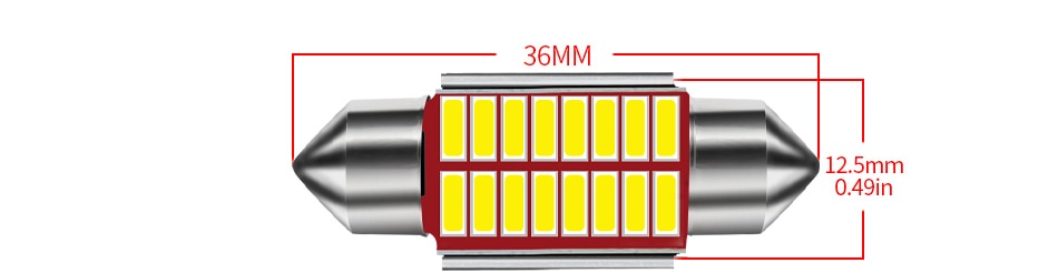 1x C10W C5W LED Canbus Festoon 31mm 36mm 39mm 42mm for car Bulb Interior Reading Light License Plate Lamp White Free Error