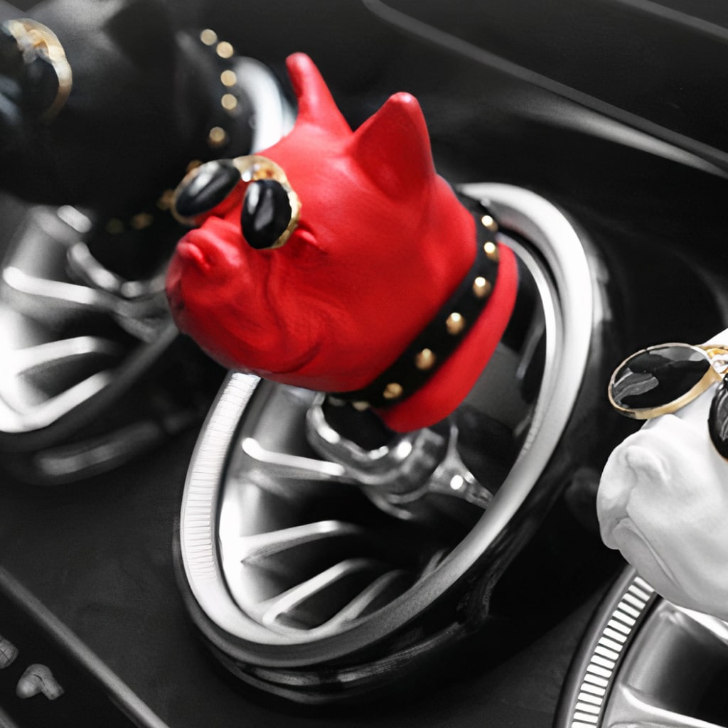 Red Painted Bulldog Car Air Freshener